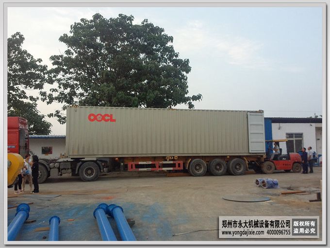 出口馬來(lái)西亞干粉砂漿成套設(shè)備裝車發(fā)貨